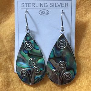 Abalone & silver earrings